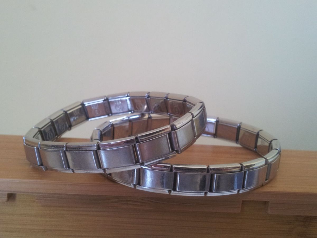 braceletes aço - bijoux sem marca