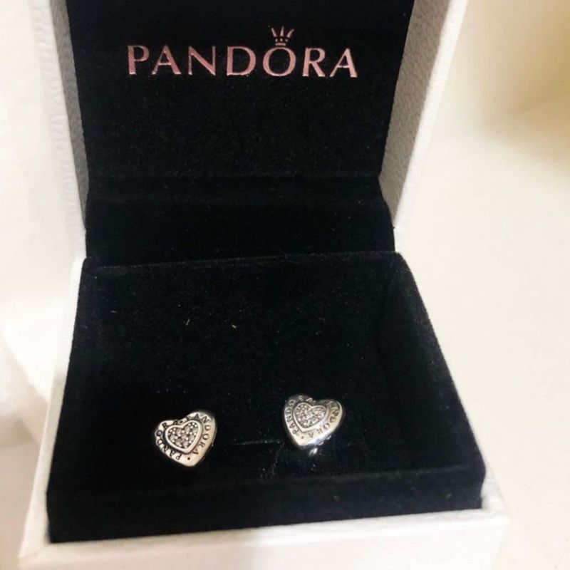 Brinco Pandora Coração com Caixa | Bijuteria Feminina