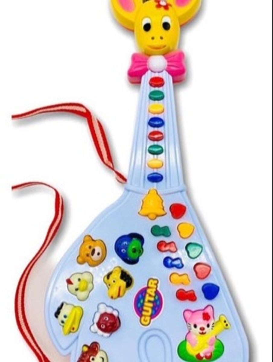 Brinquedo Guitarra Musical Girafa Teclado Infantil Som