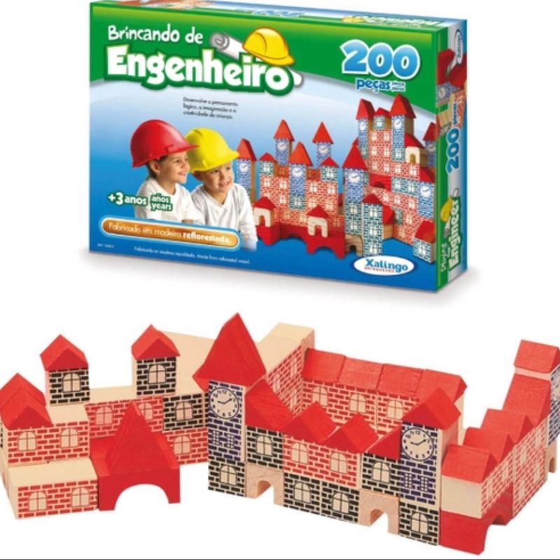 Brincando de Engenheiro 150 Peças Brinquedo Educativo Blocos de