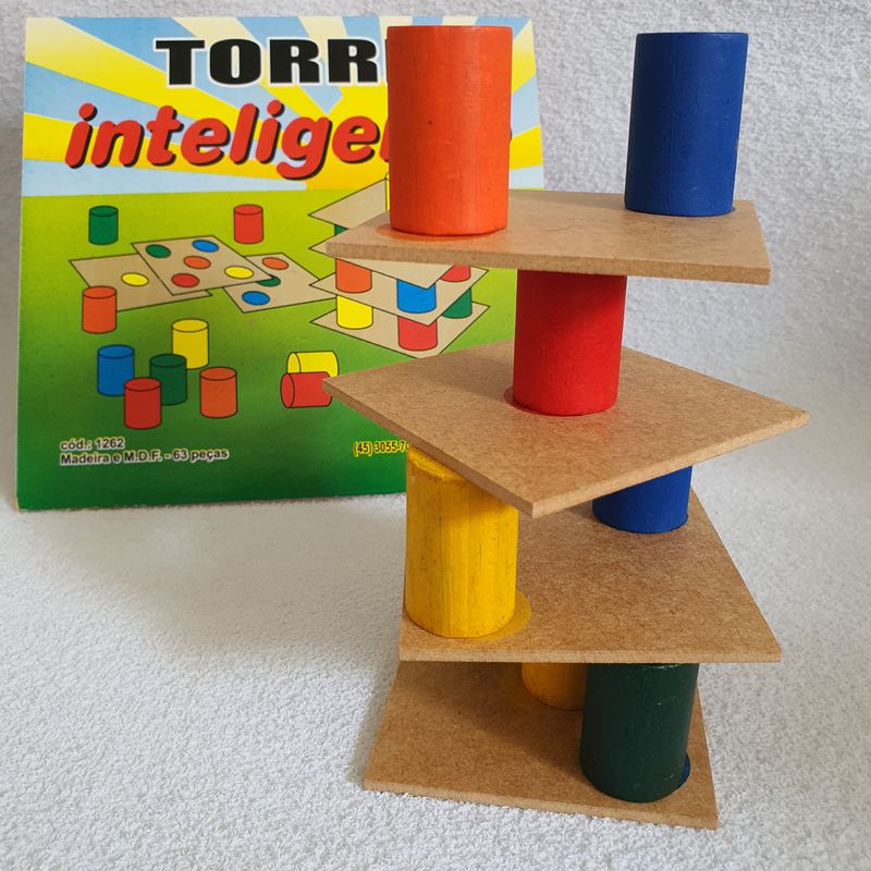 Brinquedo Jogo Educativo Pedagógico Torre Inteligente Carlu Empilhar Menino  Menina 3 Anos na Americanas Empresas