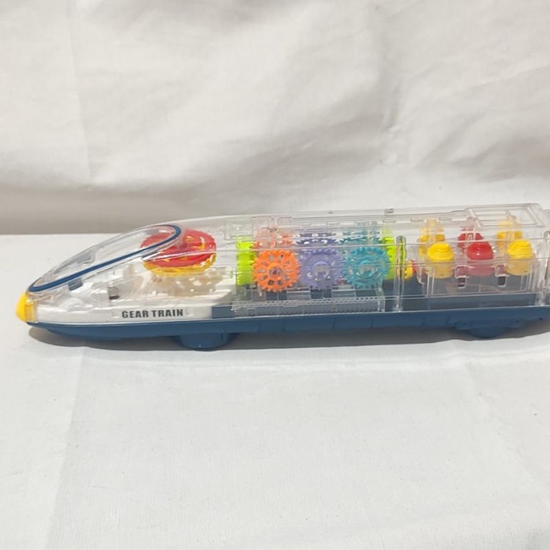 Brinquedo Trem Bala Gear Train Transparente Colorido 30cm Gear