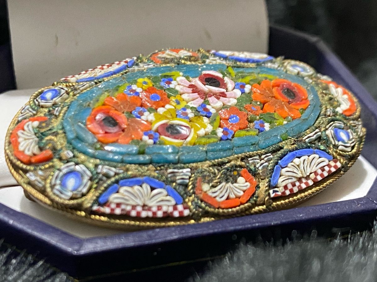 Broche Vintage En Micro-Mosaïque Italienne - Superbe Pièce D'Occasion