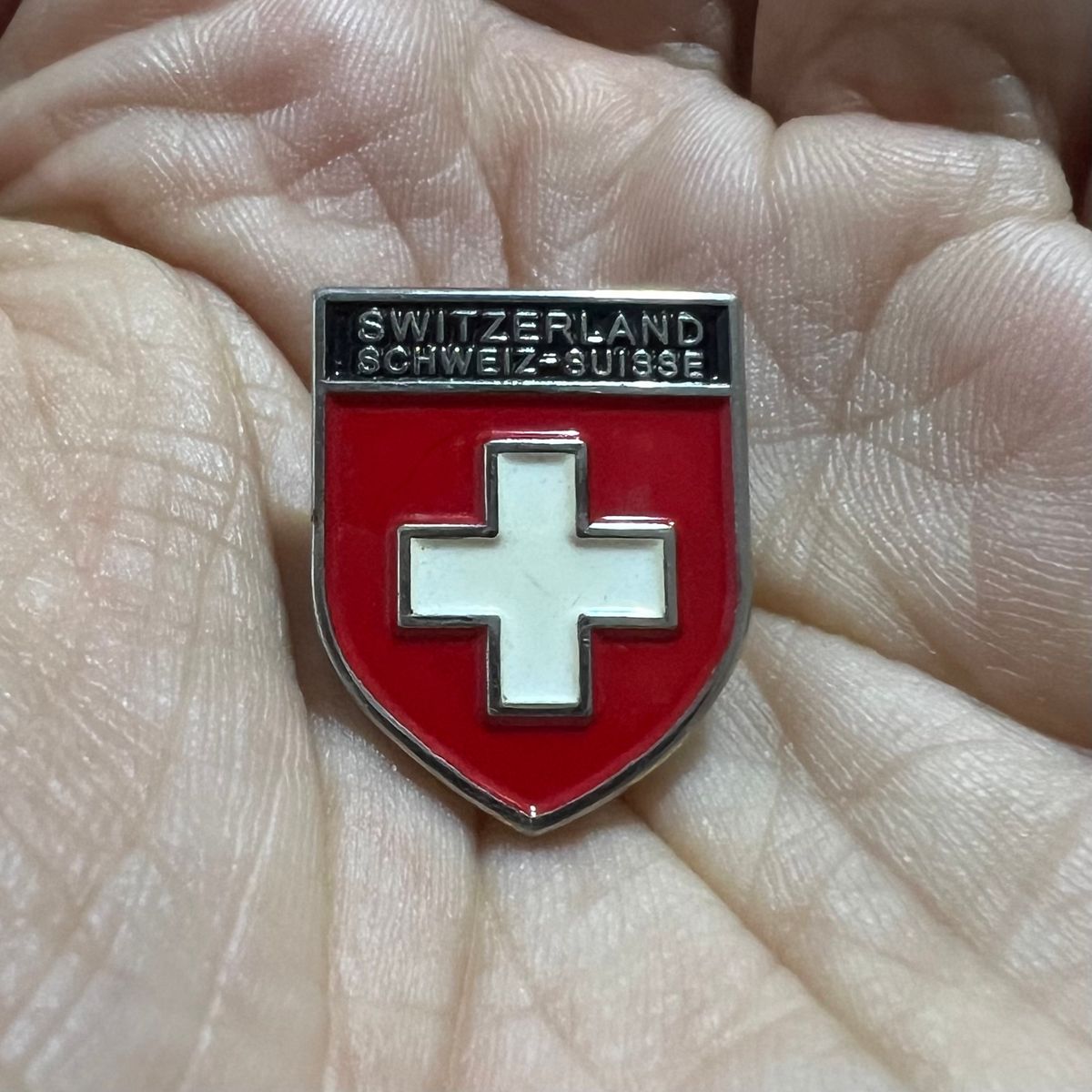 Broche épingle Vintage Suisse - Collection Tourisme Station Montagne Ski - Occasion