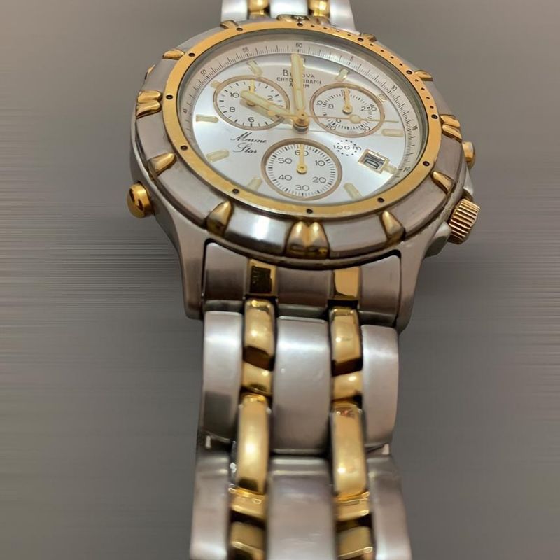 Bulova Chronograph Alarm Marine Star 100m Relogio Masculino Bulova Usado 48028651 enjoei