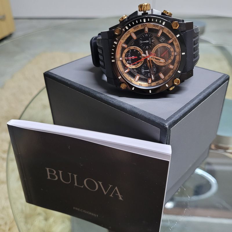 Bulova Precisionist 98b181 Preto rose Relogio Masculino Bulova Usado 67951112 enjoei