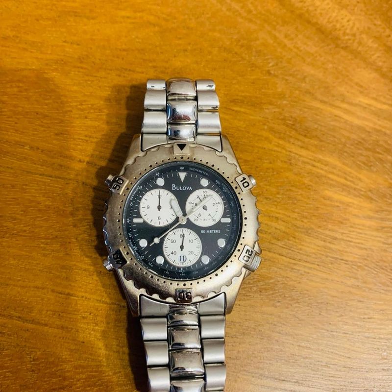 Bulova Quartz T5 em Aço, Cronógrafo, Calendário Bulova Usado