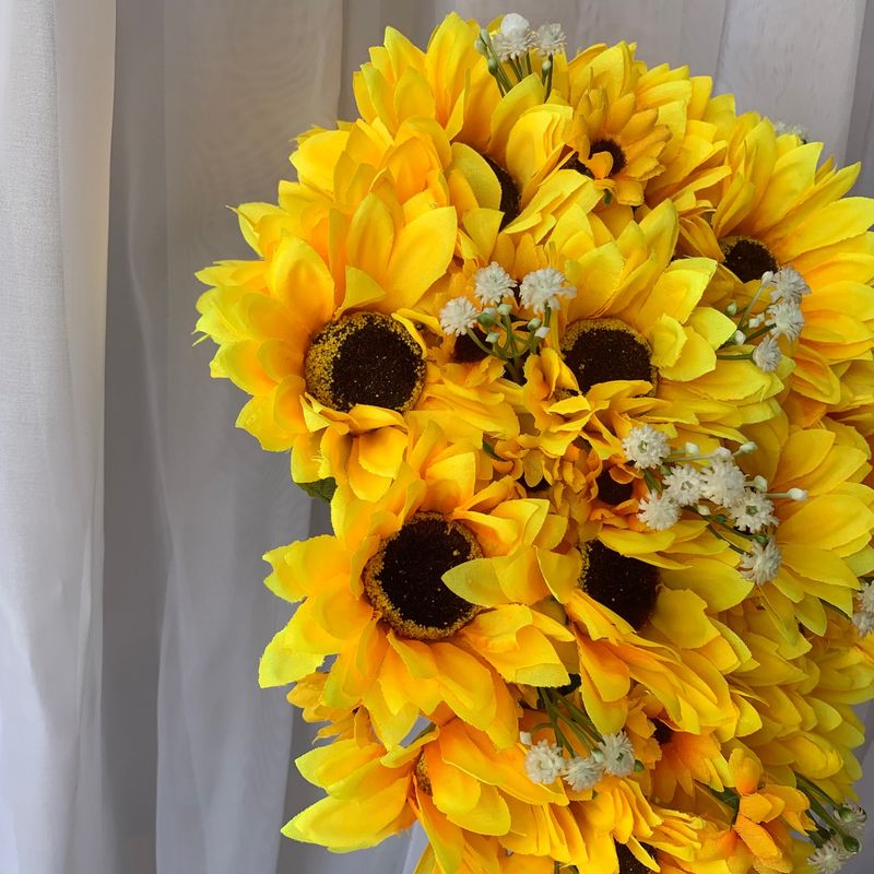 Buquê de Noiva Artificial Girassol (bc82) Item de Decoração Karen Flowers  Nunca Usado 74274598 enjoei