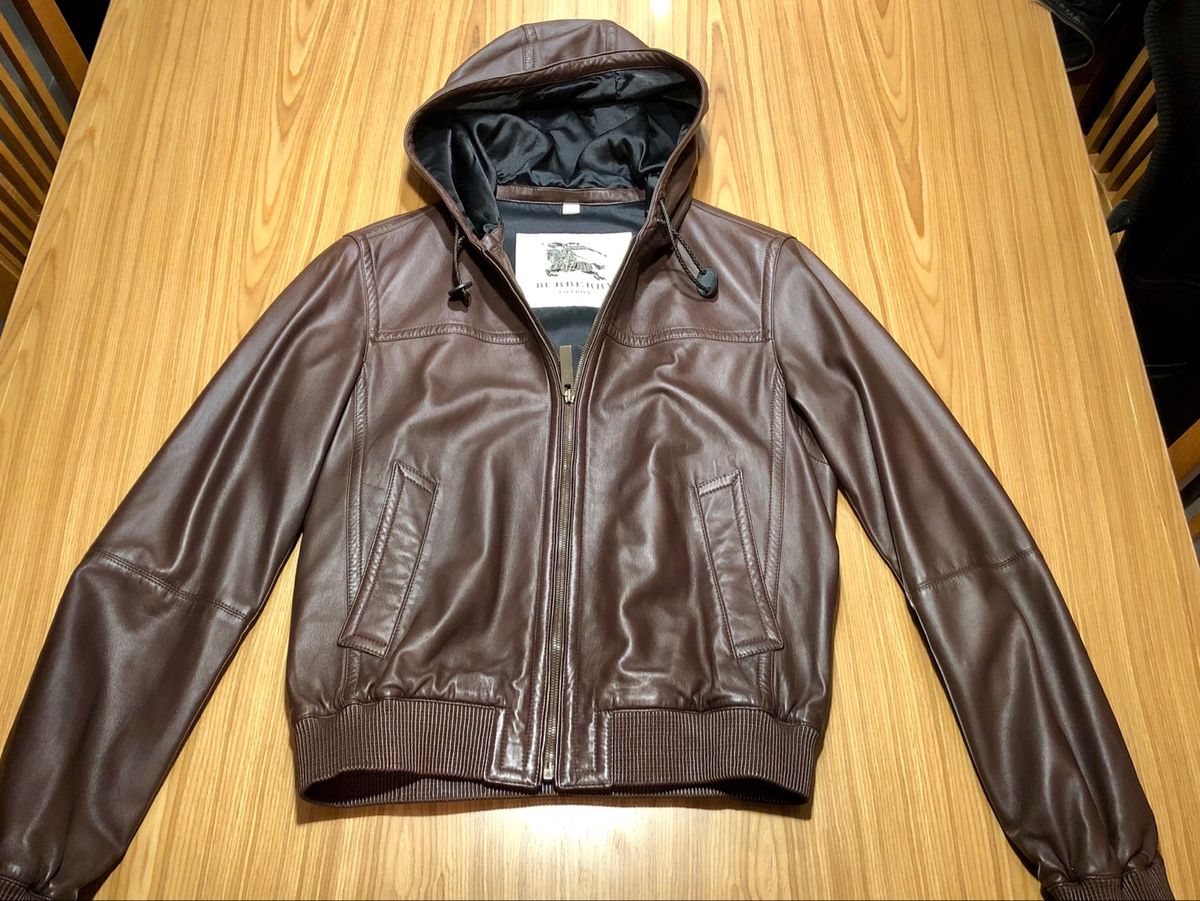 jaqueta de couro burberry