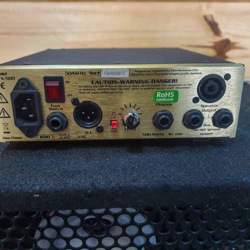Amplificador/Cabeçote Eden Wtx500 para Contrabaixo + Caixa Eden