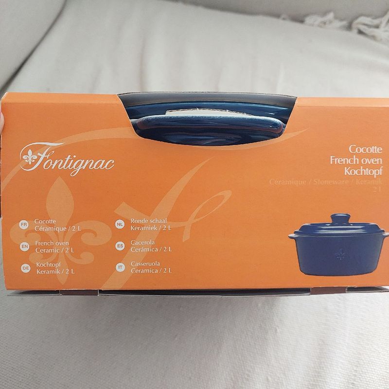 Cocotte ronde céramique rouge et noir 20 cm 2 litres