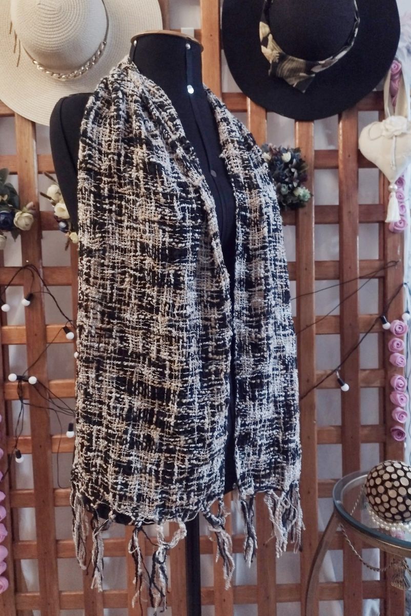 Cachecol de Tricot, Linha Algodão Mesclado | Lenço Feminino Usado ...