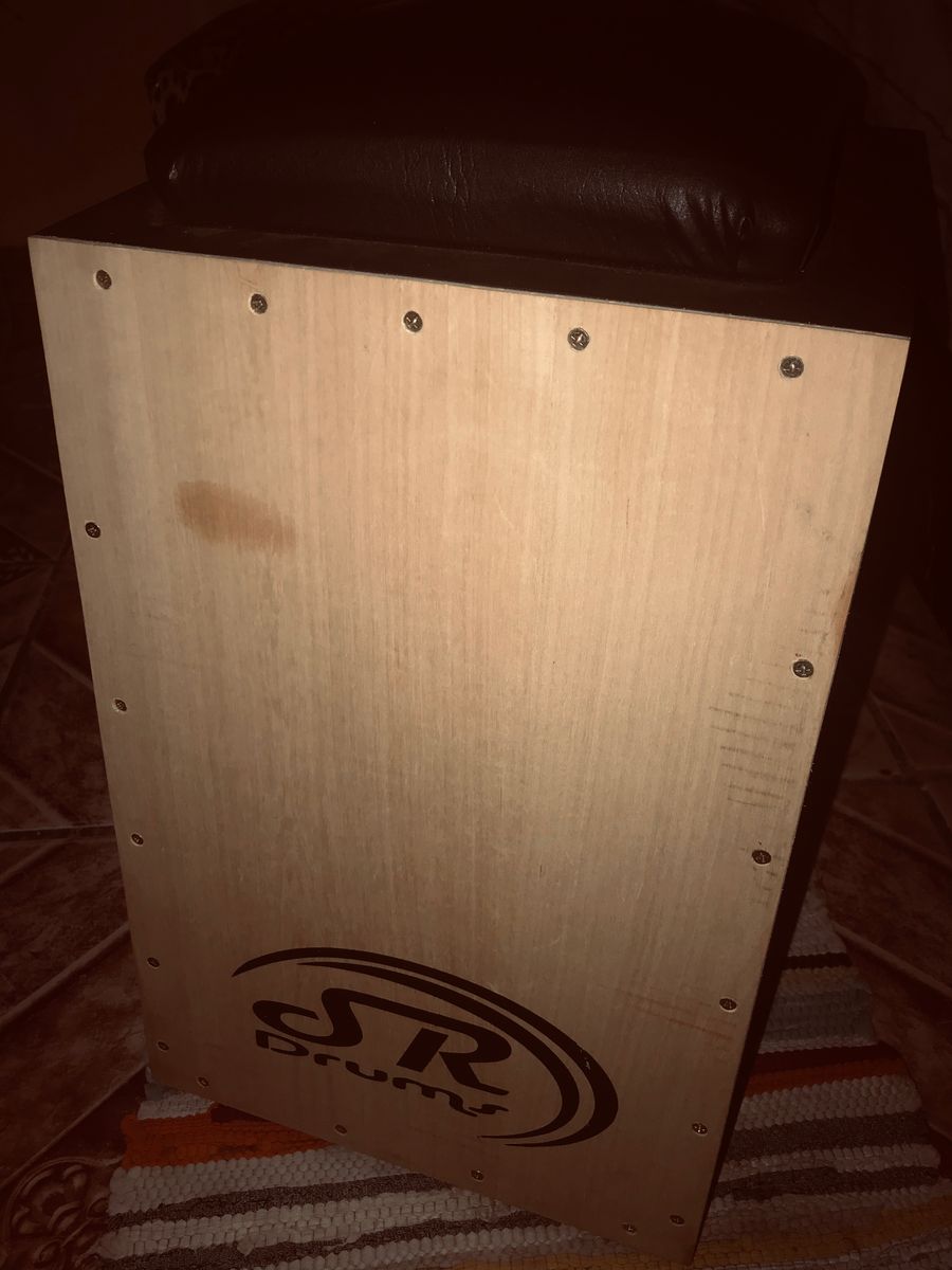 Cajón Acústico com Vassourinha Item de Música Sr Drums Nunca Usado