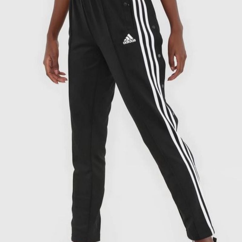 Calça adidas feminina com botões laterais fashion