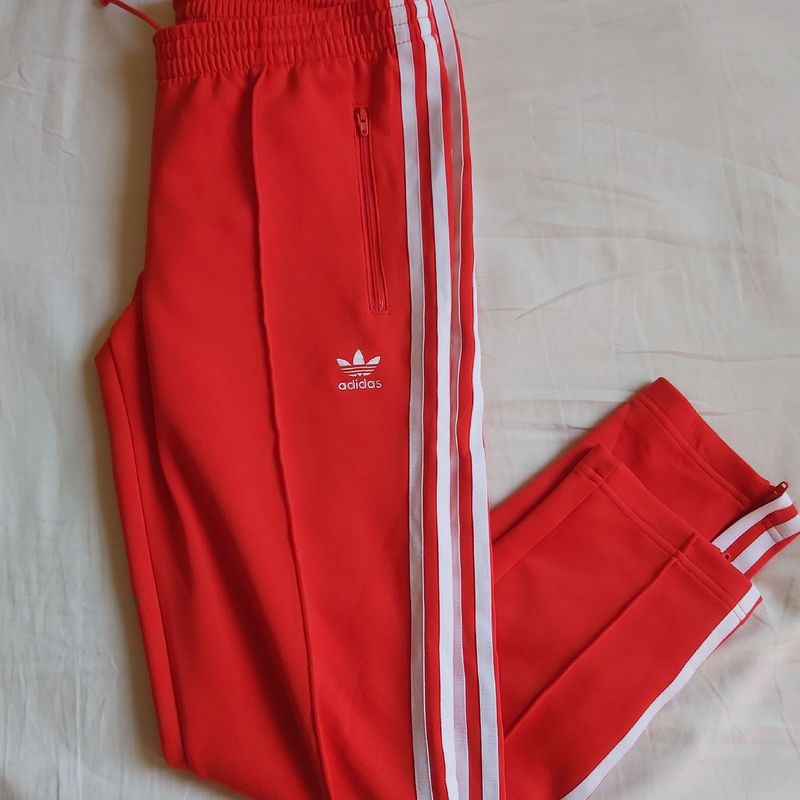 Calça 2024 vermelha adidas