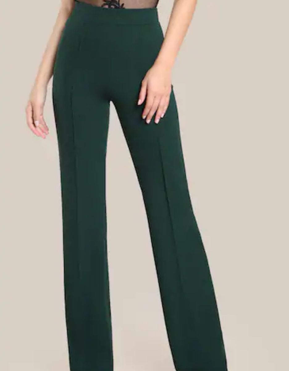 calça alfaiataria feminina verde