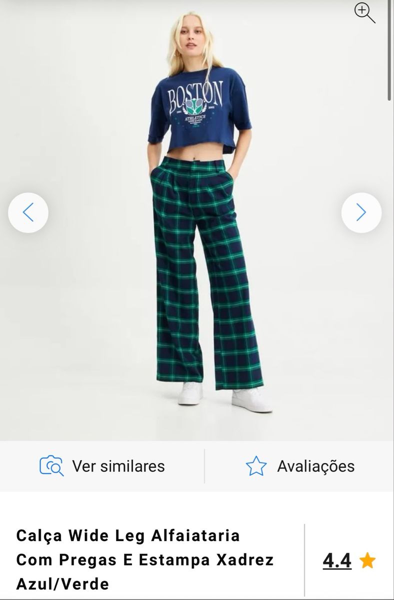 Estampa Xadrez CalÇa Xadrez Feminina Verde Quintess Calça Xadrez