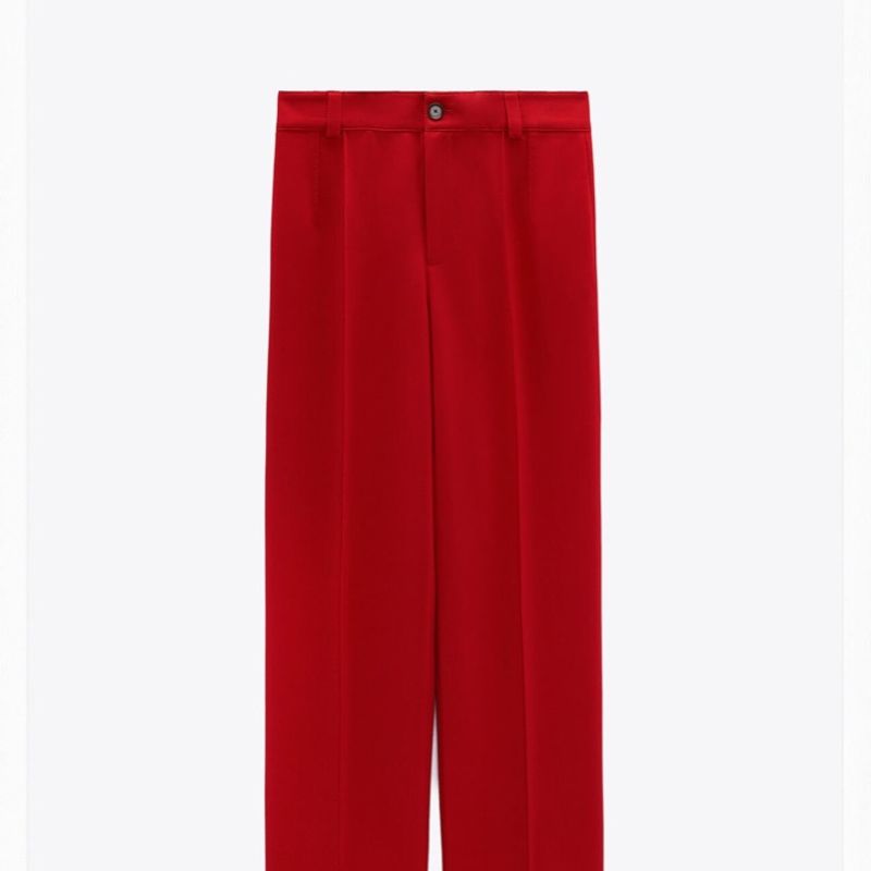 Calça Alfaiataria Vermelha Zara  Calça Feminina Zara Nunca Usado