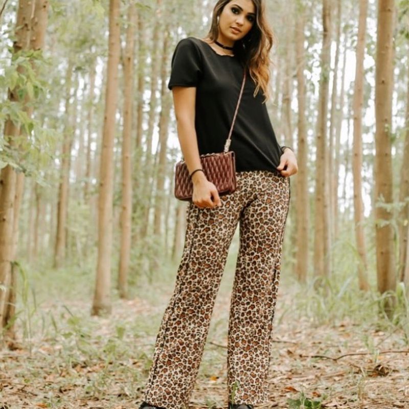 Calça animal print hot sale feminina