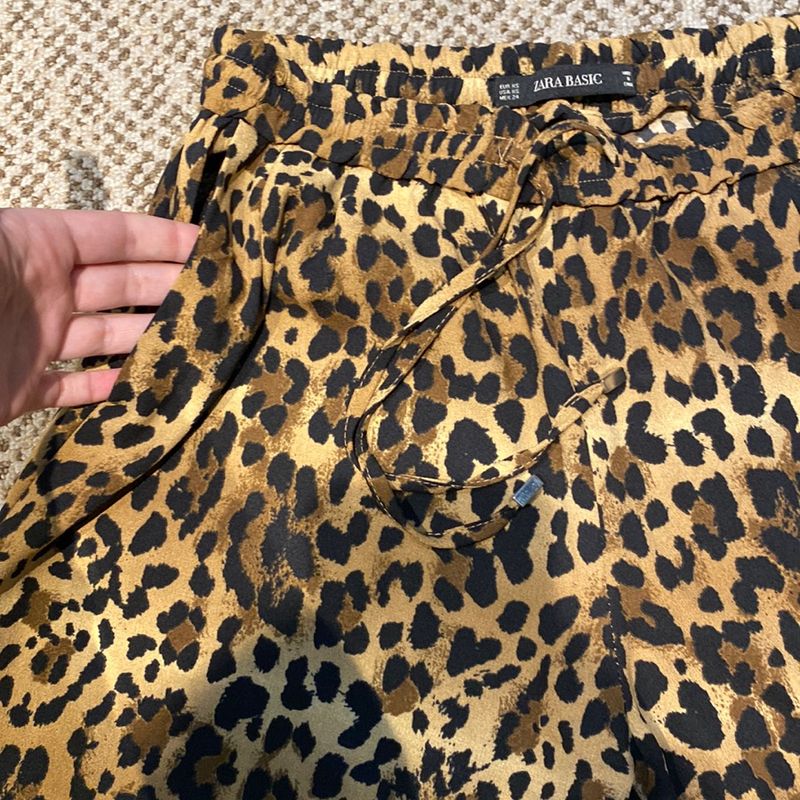zara leopard print pants