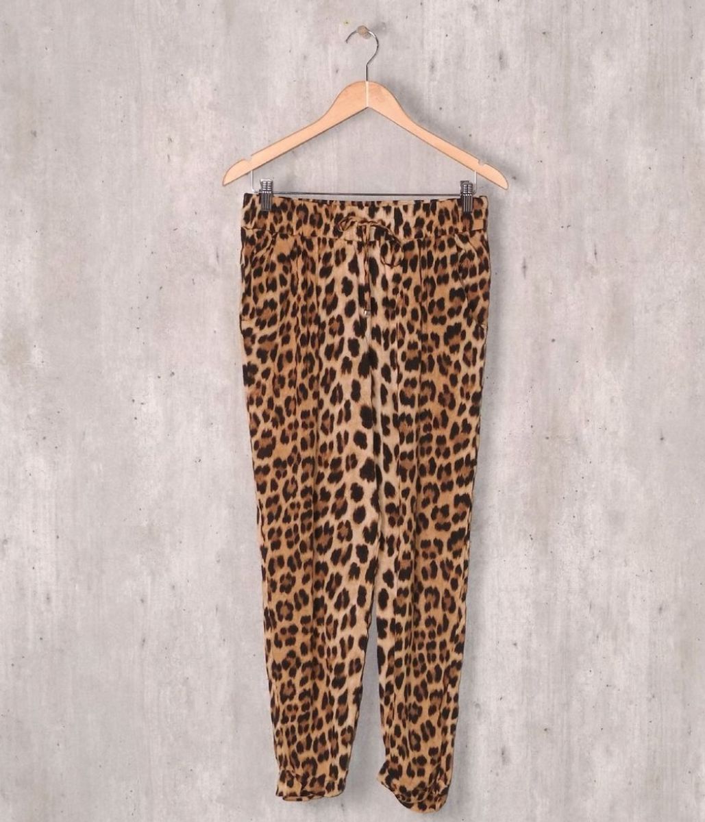 calça animal print zara
