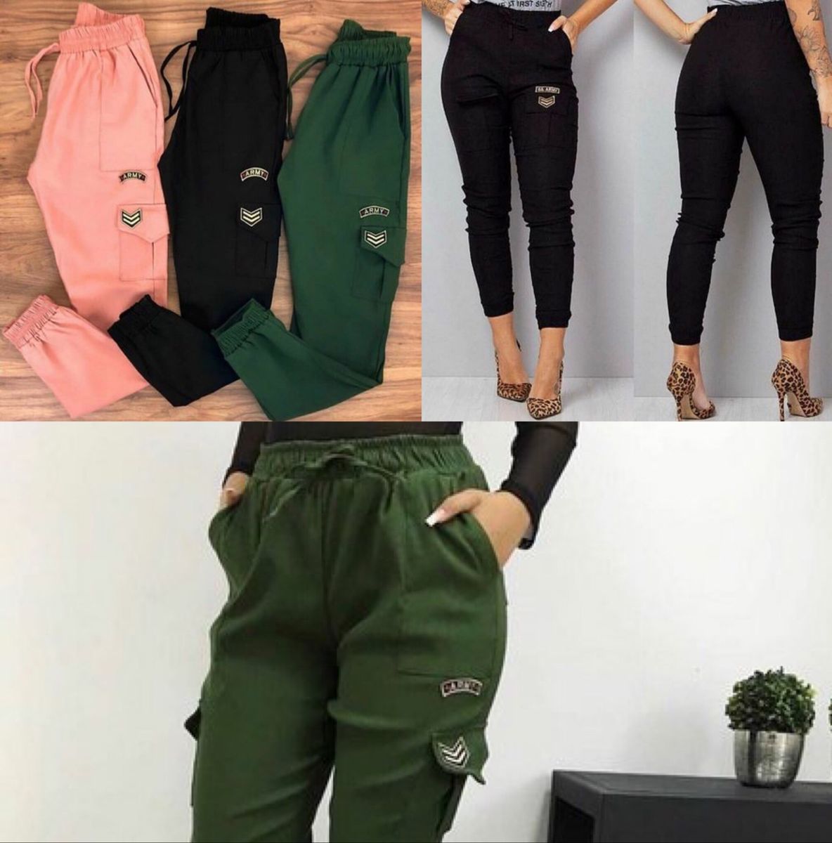 calça feminina estilo exercito