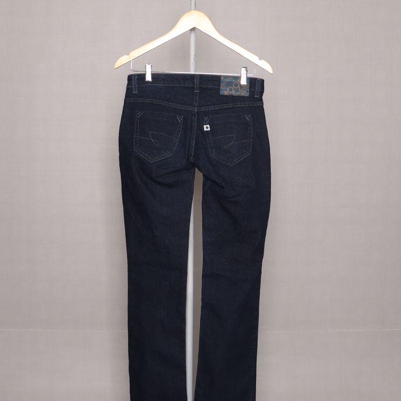 Calça Azul Escuro Jeans Reta Dopping Calça Feminina Dopping