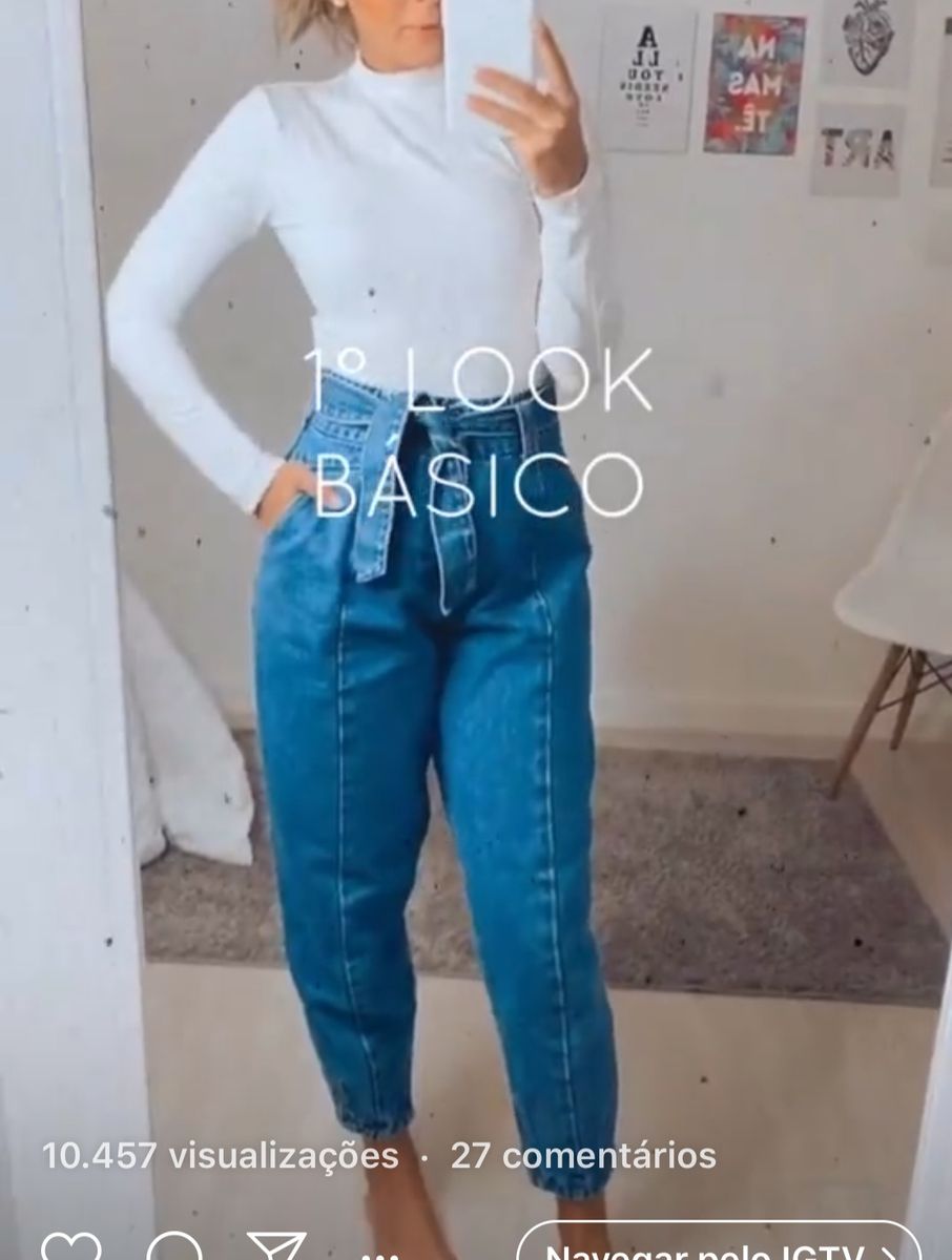 calça jeans baggy feminina