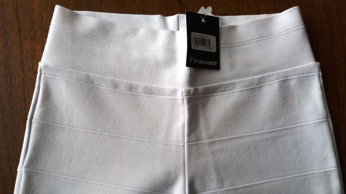 calça bandagem branca