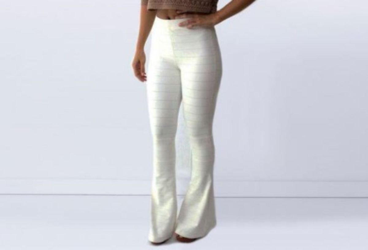 calça bandagem branca