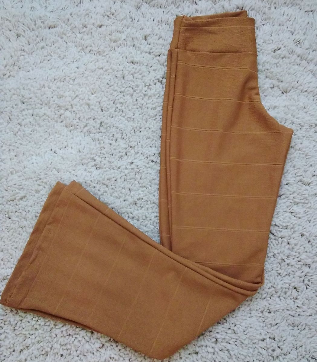 calça bandagem caramelo