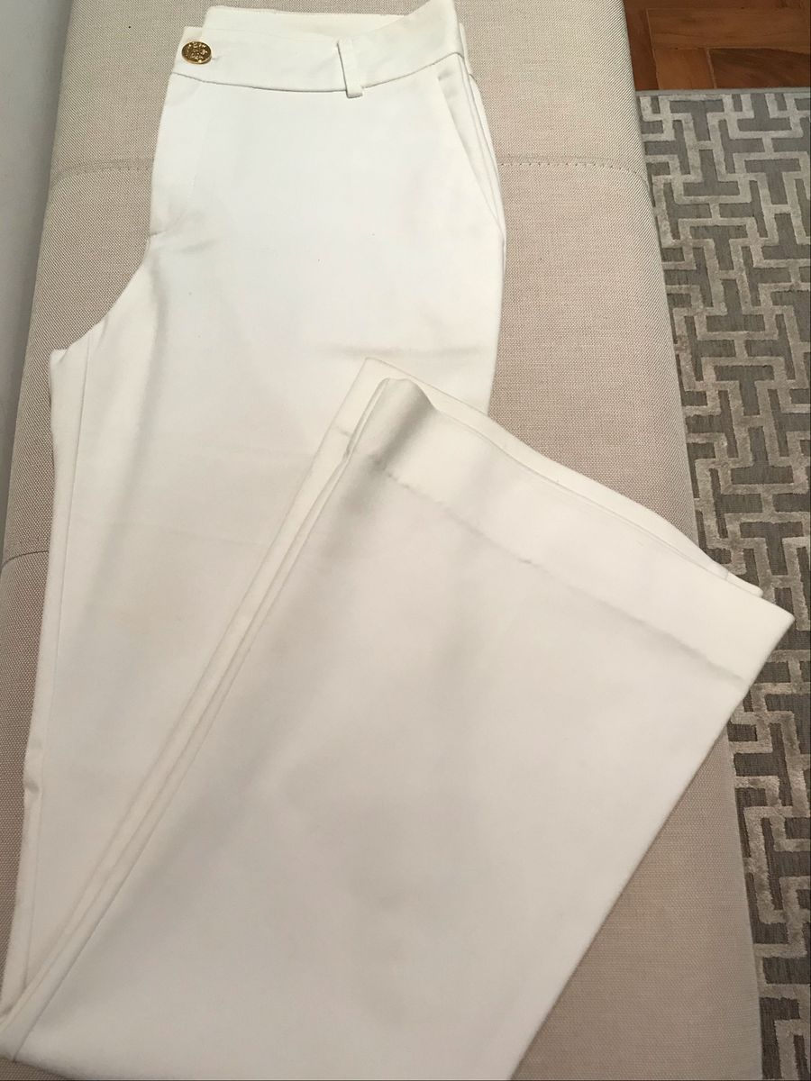 calça alfaiataria branca feminina