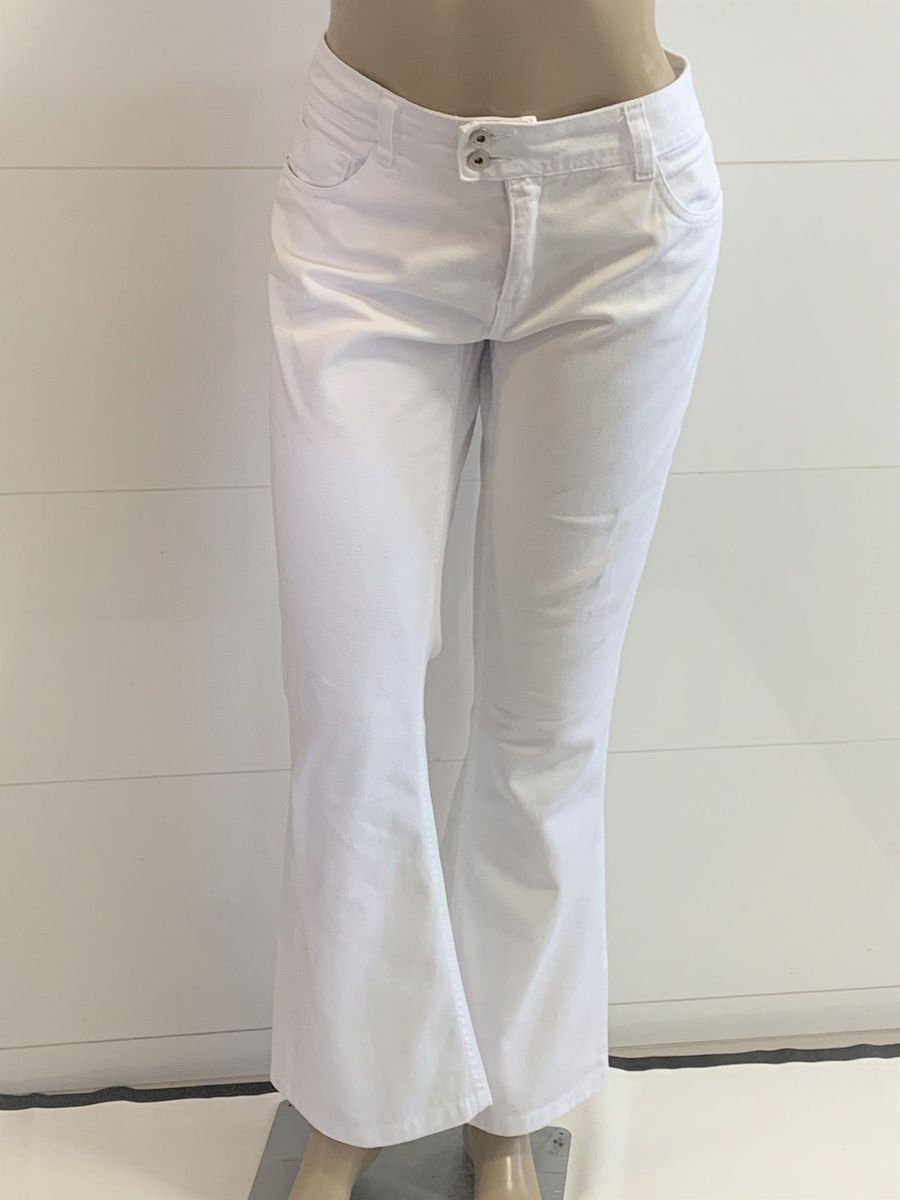 calça branca feminina larga