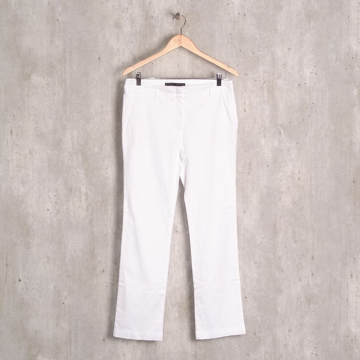 calça branca bolso faca zara - calças zara
