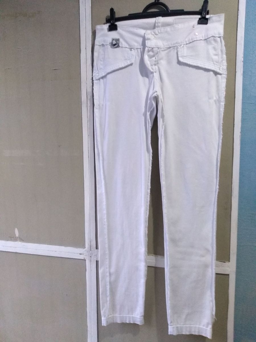 calça branca feminina cintura baixa