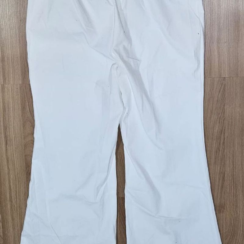 Calça branca de hot sale elastico na cintura