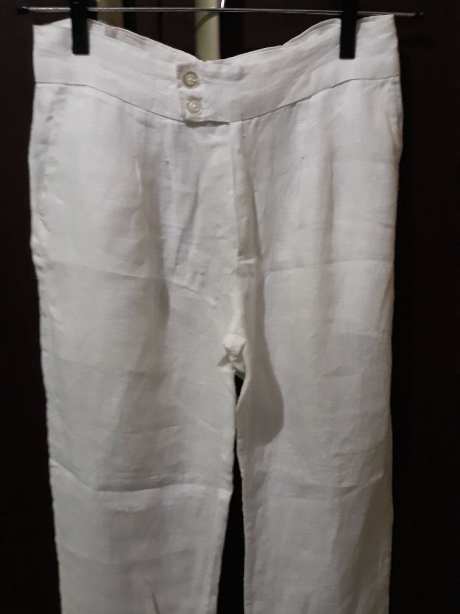 calça branca de linho feminina