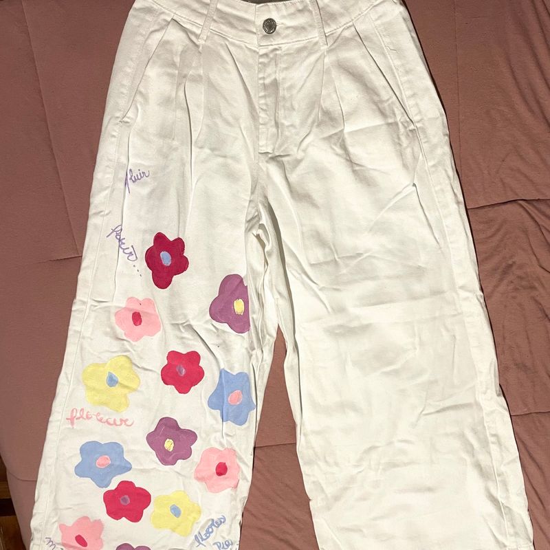 Calça store branca customizada