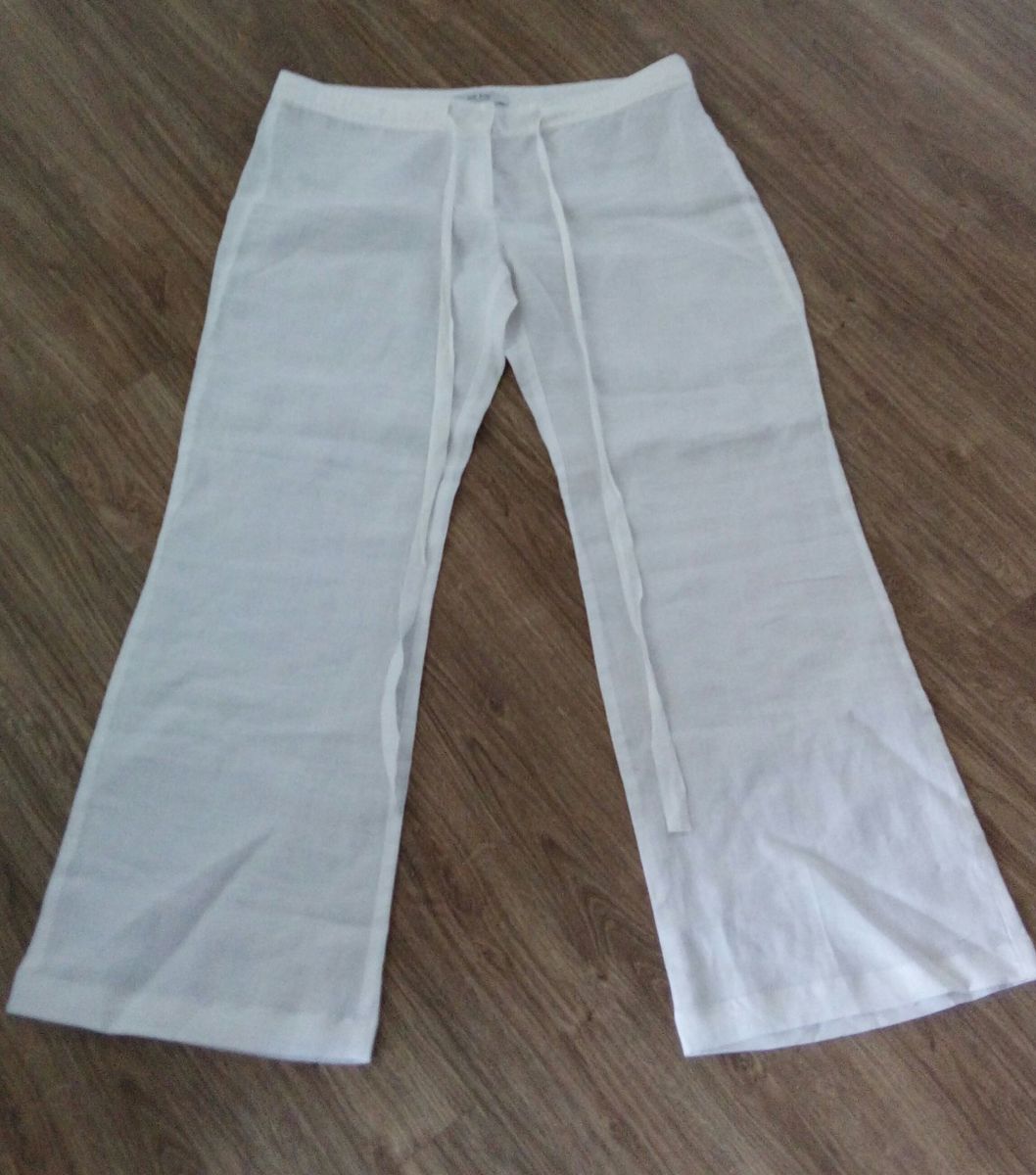 calça saida de praia branca