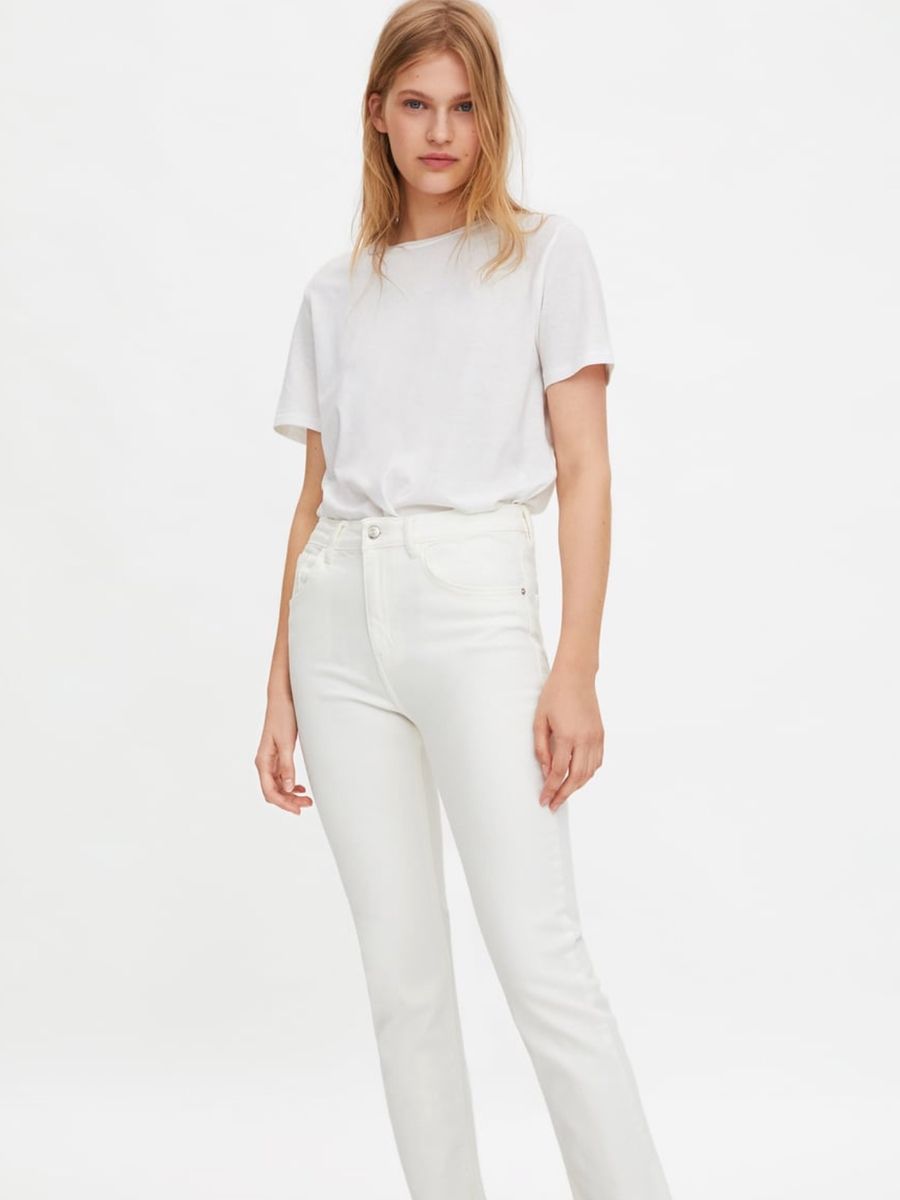 zara calças brancas