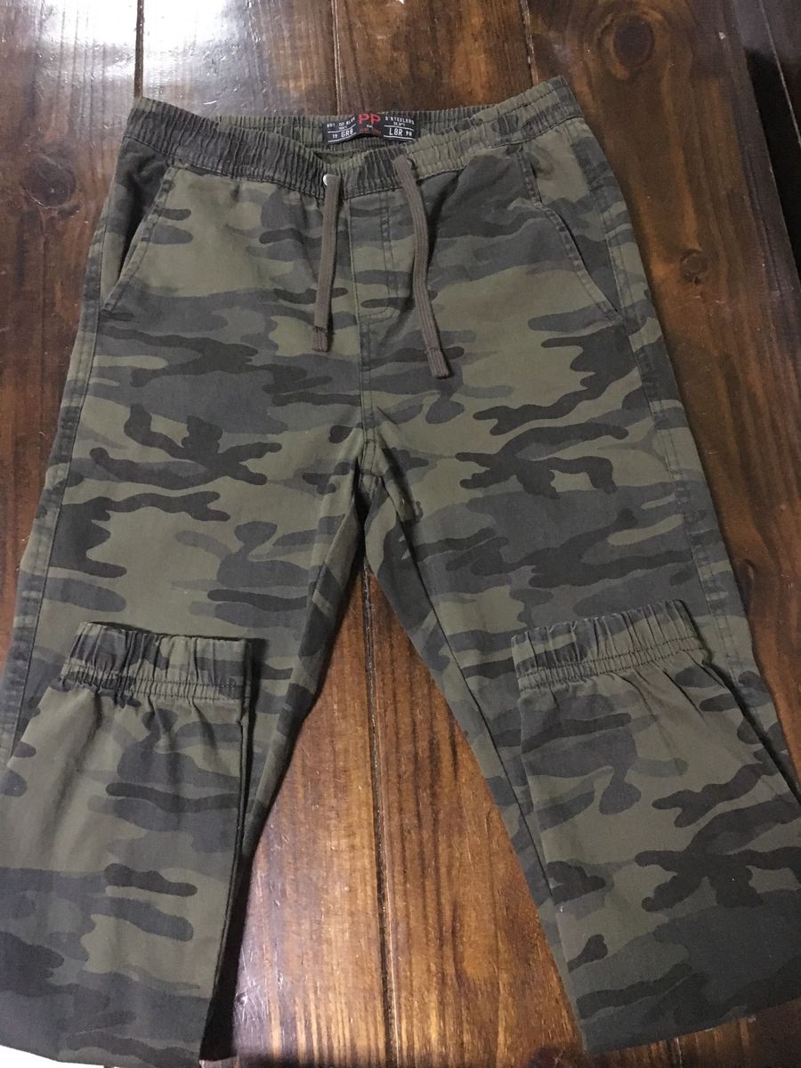 calça camuflada sarja