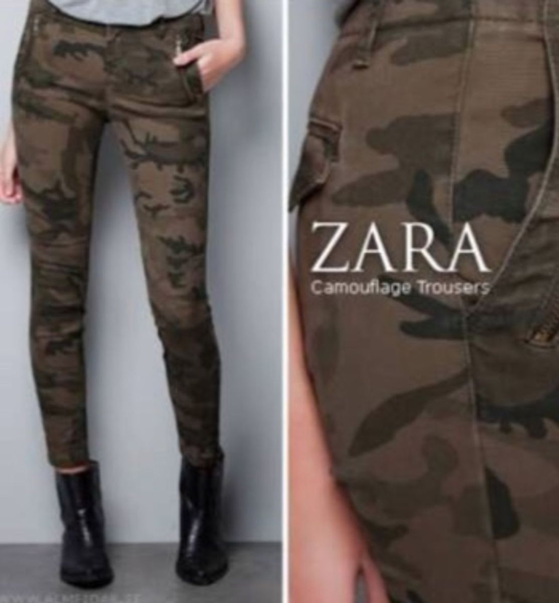 calça camuflada zara