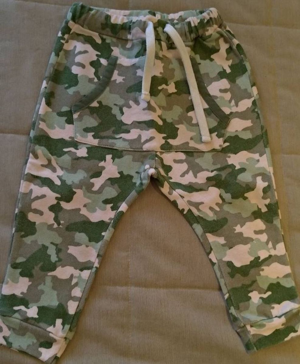 calça camuflada bebe