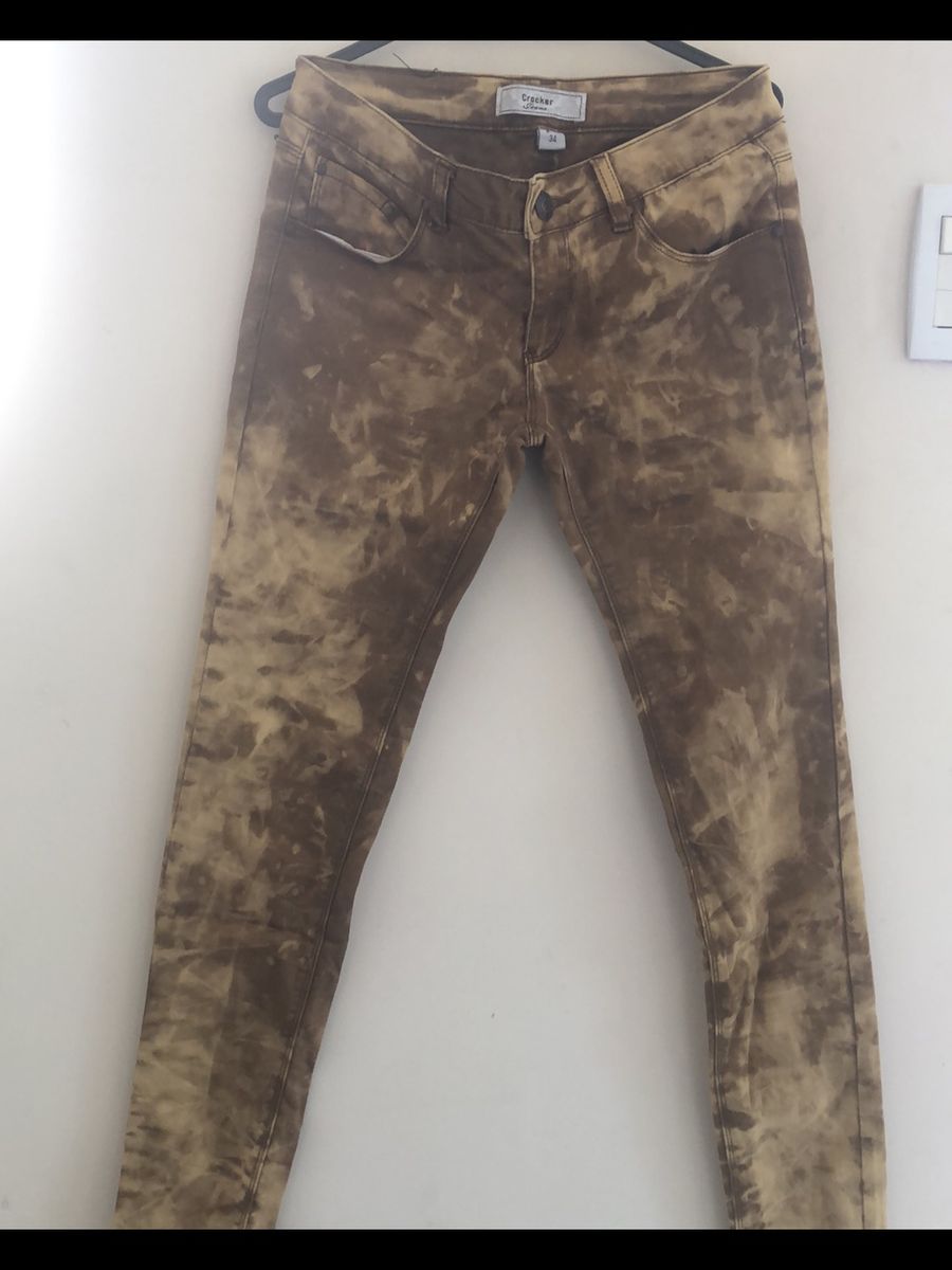 calça camuflada jeans feminina