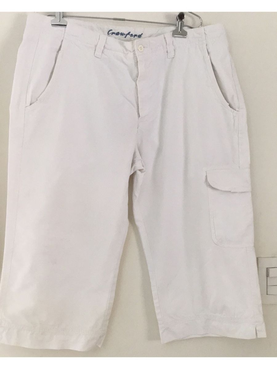calça capri branca masculina