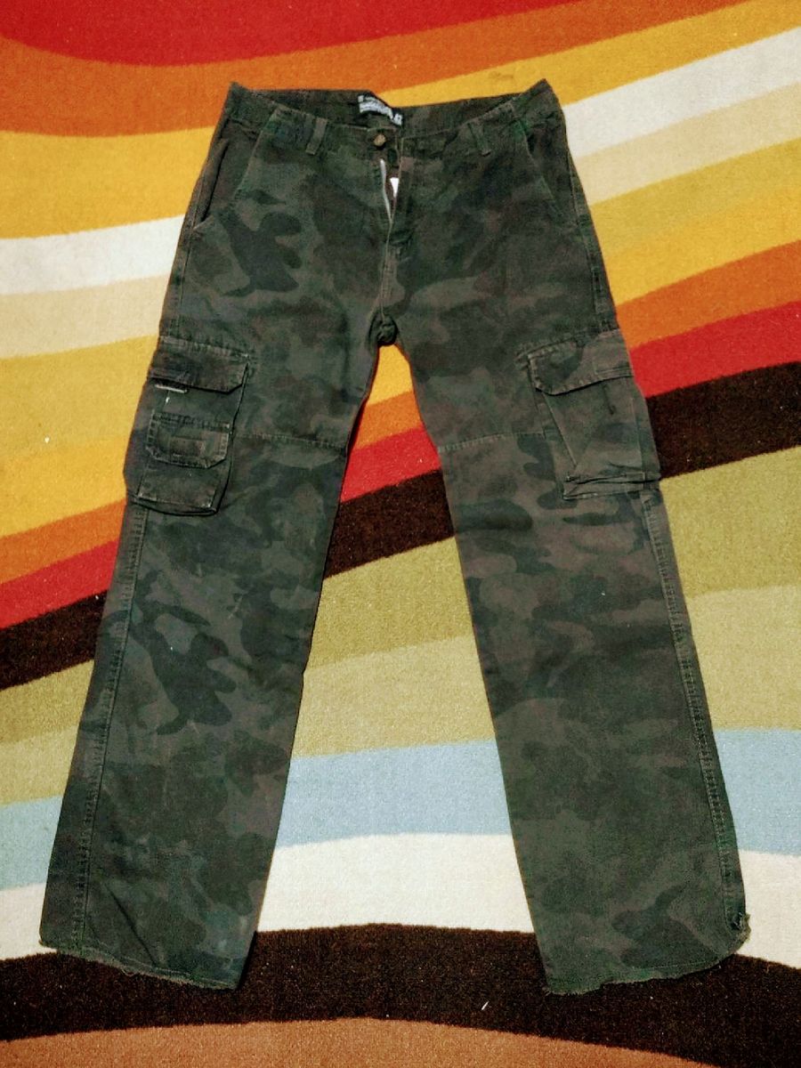 calça cargo camuflada masculina