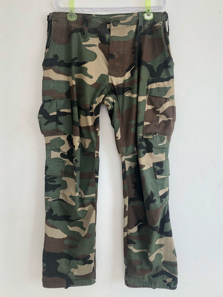 calça cargo camuflada masculina