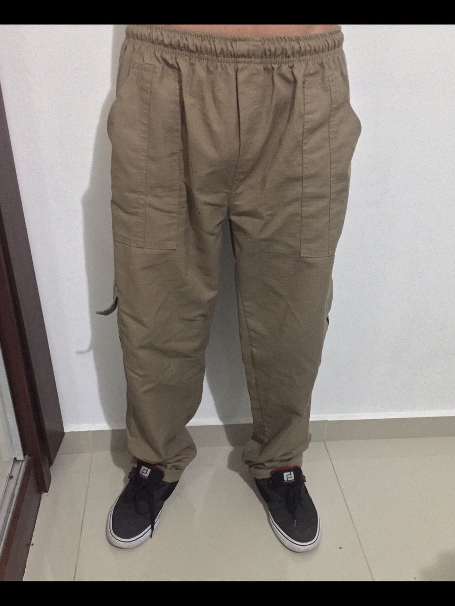 calça cargo sarja