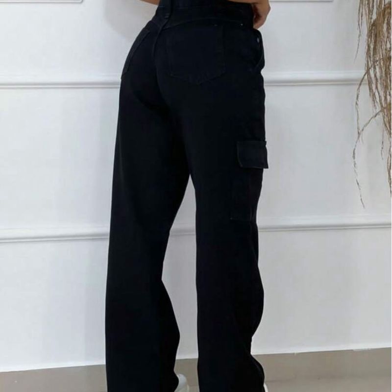 Calça Cargo Feminina Preta