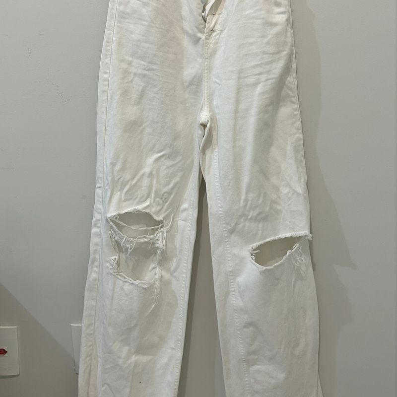 Jeans Masculina CalÇa Jeans Branca Rasgadinha Feminina Calça Cargo